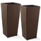 2-pk All-Weather Tall Outdoor Planters w/ Removable Flower Pot Liners for Patio